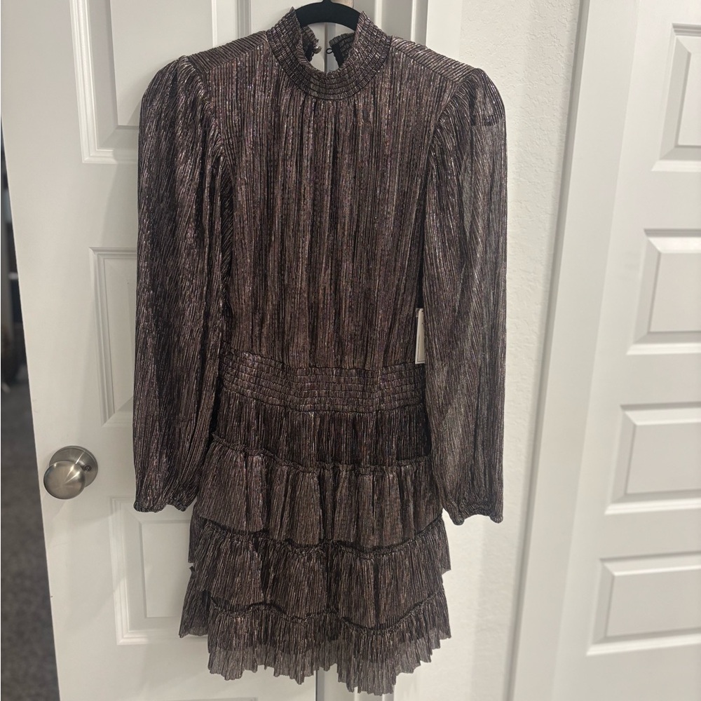 1. State Metallic Long Sleeve Dress